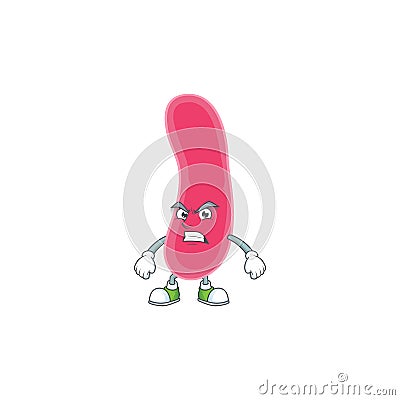 Cartoon drawing of fusobacteria showing angry face Vector Illustration
