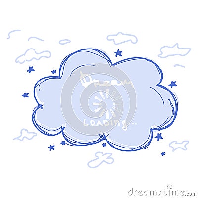 Cartoon dream cloud Vector Illustration