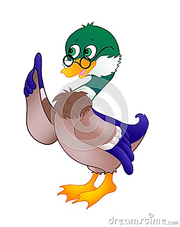 Cartoon duck Vector Illustration