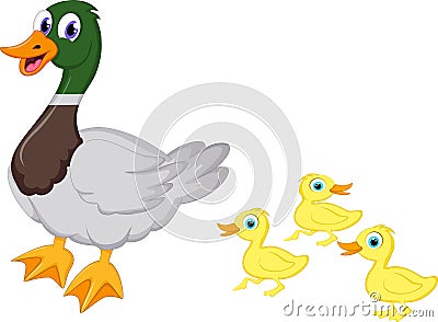 Cartoon Duck family Stock Photo