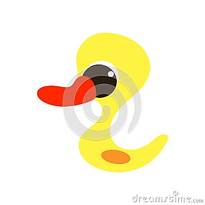 Cartoon duck on a white background Vector Illustration