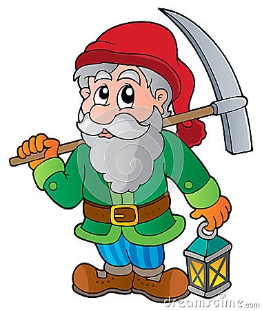 Cartoon dwarf miner Vector Illustration