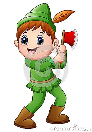 Cartoon dwarf miner Vector Illustration