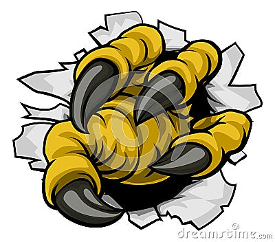 Cartoon Eagle Claw Hole Vector Illustration