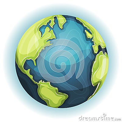 Cartoon Earth Planet Vector Illustration