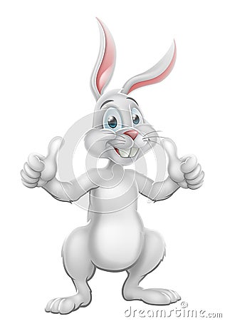 Cartoon Easter Bunny Rabbit Giving Thumbs Up Vector Illustration