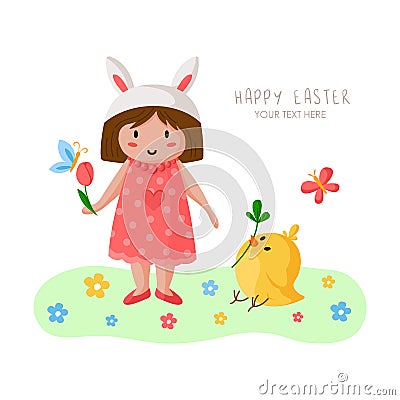 Cartoon easter day set Vector Illustration