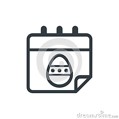 Cartoon easter egg calendar vector dark outline Vector Illustration