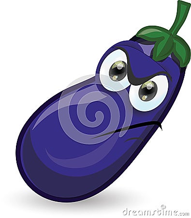Cartoon eggplant,vector Vector Illustration