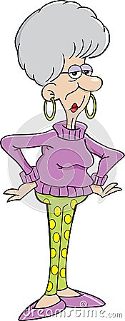 Cartoon elderly lady Vector Illustration