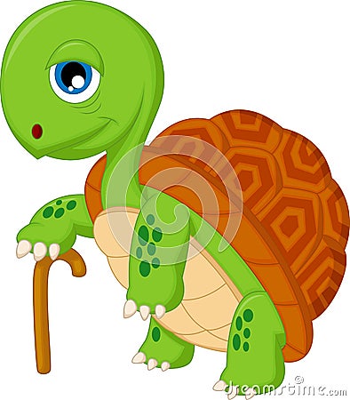 Cartoon elderly tortoise Vector Illustration
