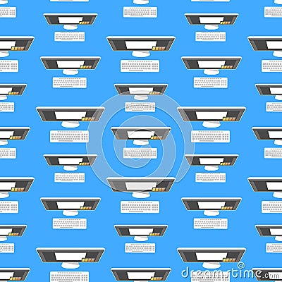 Cartoon Electronic Devices Background Pattern. Vector Vector Illustration