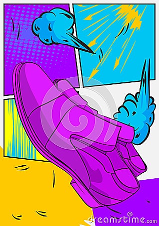 Cartoon Elegant Shoes, comic book Formal wear. Retro vector comics pop art design Vector Illustration