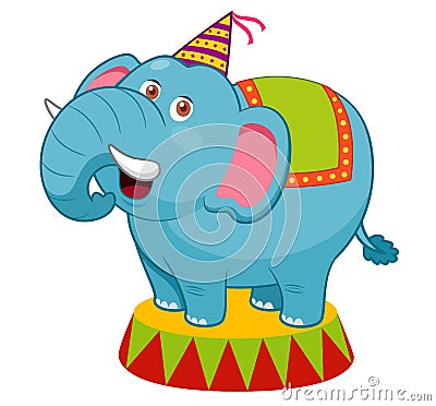 Cartoon Elephant circus Vector Illustration