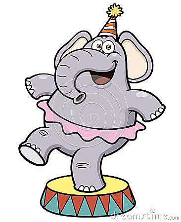 Cartoon Elephant circus Vector Illustration