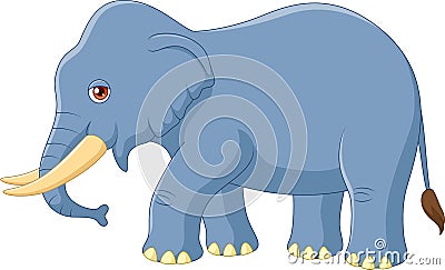 Cartoon elephant mascot isolated on white background Vector Illustration