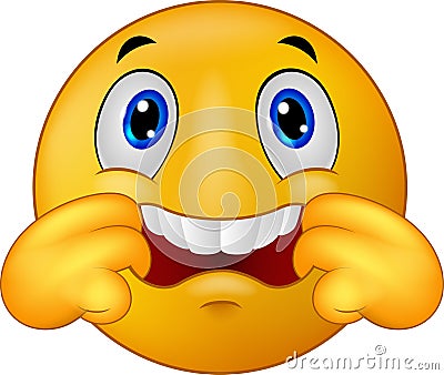 Cartoon Emoticon smiley making a teasing face Vector Illustration