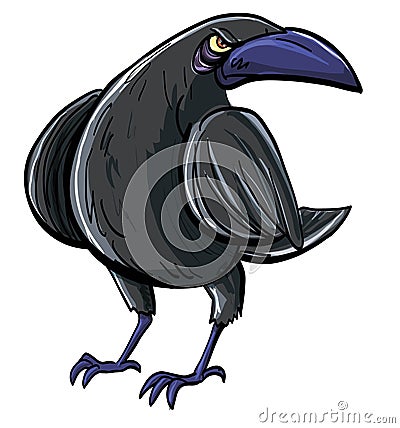 Cartoon of evil black crow Stock Photo