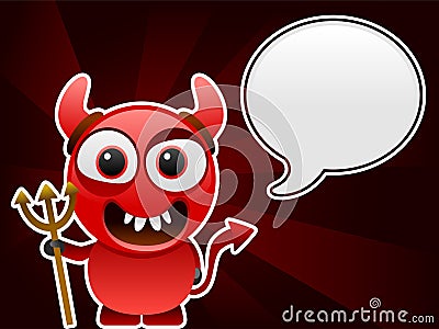 Cartoon evil character talking Vector Illustration