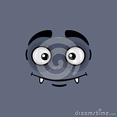 Cartoon Expression Monster Face. Vector Vector Illustration