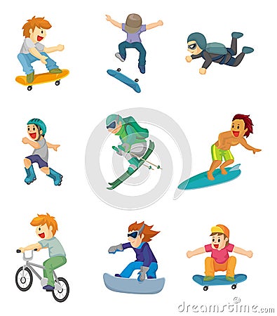 Cartoon Extreme sport icon Vector Illustration