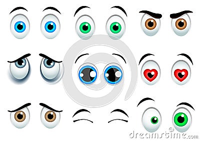 Cartoon eyes set Vector Illustration