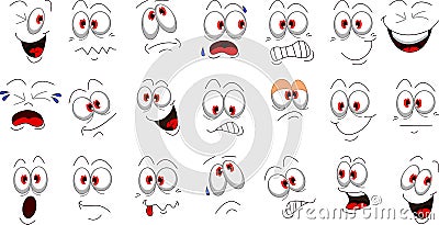 Cartoon face emotions set for you design Stock Photo