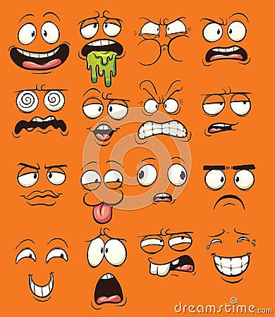 Cartoon faces Vector Illustration