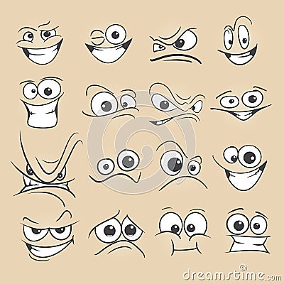 Cartoon faces set Vector Illustration