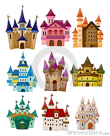 Cartoon Fairy tale castle icon Vector Illustration