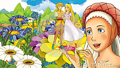 Cartoon fairy tale scene - illustration for the children Cartoon Illustration