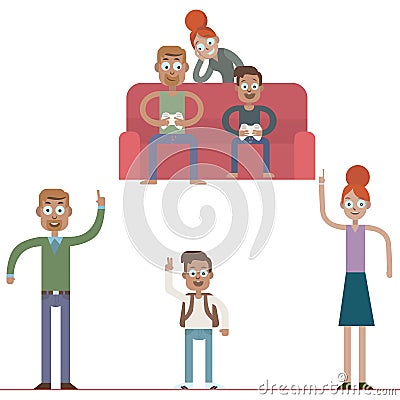 Cartoon family characters Vector Illustration