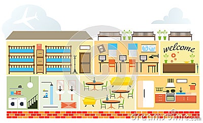 Cartoon family house Vector Illustration