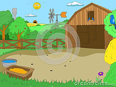 Cartoon farm color book children vector Vector Illustration