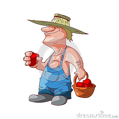 Cartoon farmer or redneck Vector Illustration