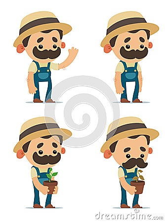 Cartoon Farmers Vector Illustration