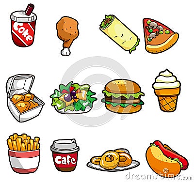 Cartoon fastfood icon Vector Illustration