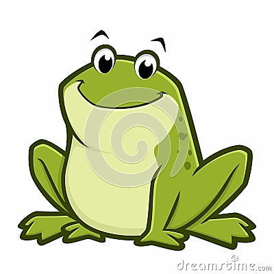 Cartoon Fat Frog Vector Illustration