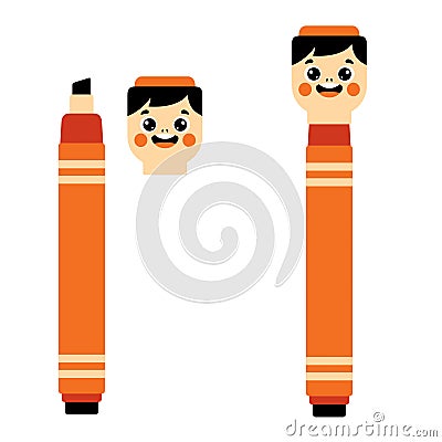 Cartoon Felt Tip Pen Design Stock Photo