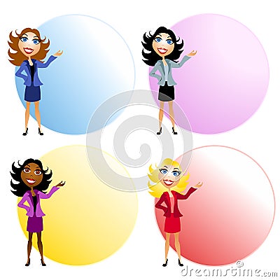 Cartoon Female Businesswomen Cartoon Illustration