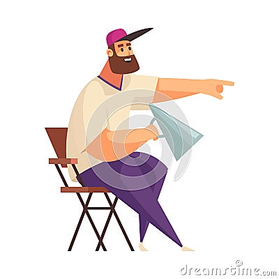 Cartoon Film Director Vector Illustration