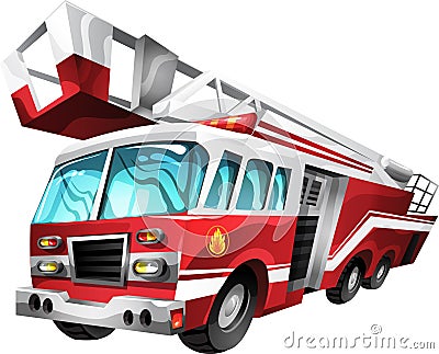 Cartoon Fire Truck Vector Illustration