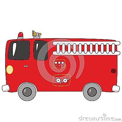 Cartoon firetruck Vector Illustration