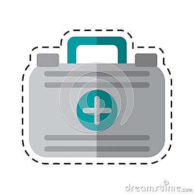 Cartoon first aid case medical emergency Vector Illustration