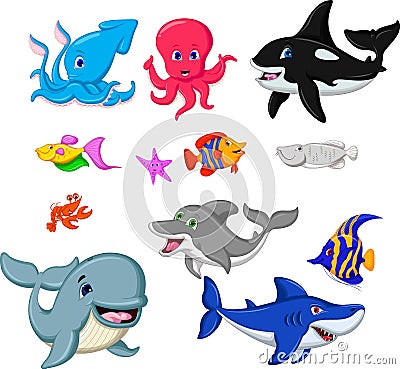 Cartoon fish collection Stock Photo