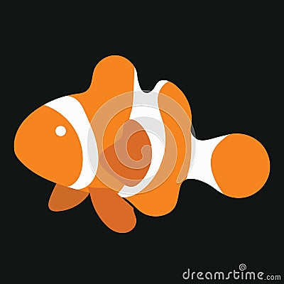 Cartoon fish. Funny sea fish. Vector illustration for children. Logo. Vector Illustration