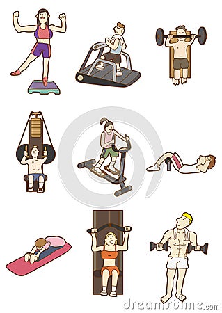 Cartoon Fitness icon Vector Illustration