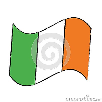 Cartoon flag celebration saint patrick day Vector Illustration