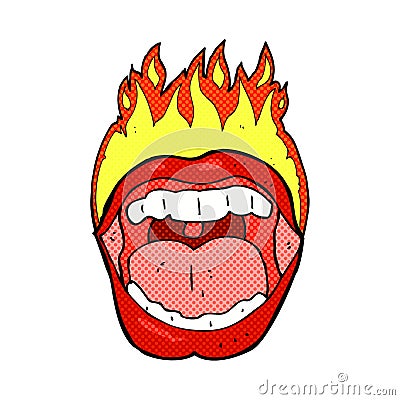 cartoon flaming mouth symbol Stock Photo
