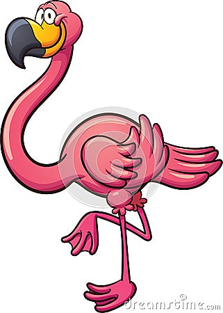 Cartoon flamingo Vector Illustration